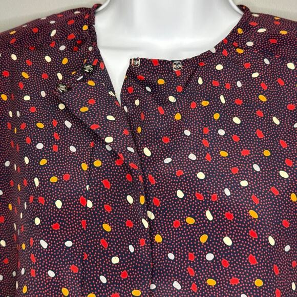 NWT VTG Oscar De La Renta Expressions Abstract Print Blouse Womens Sz 12 - Picture 7 of 10